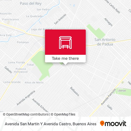 Avenida San Martín Y Avenida Castro map