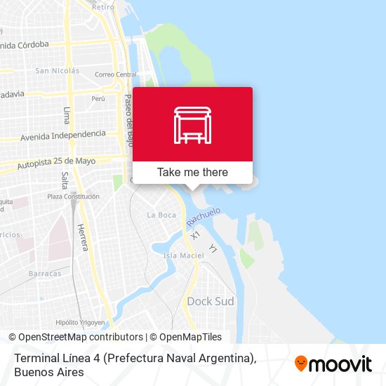 Mapa de Terminal Línea 4 (Prefectura Naval Argentina)