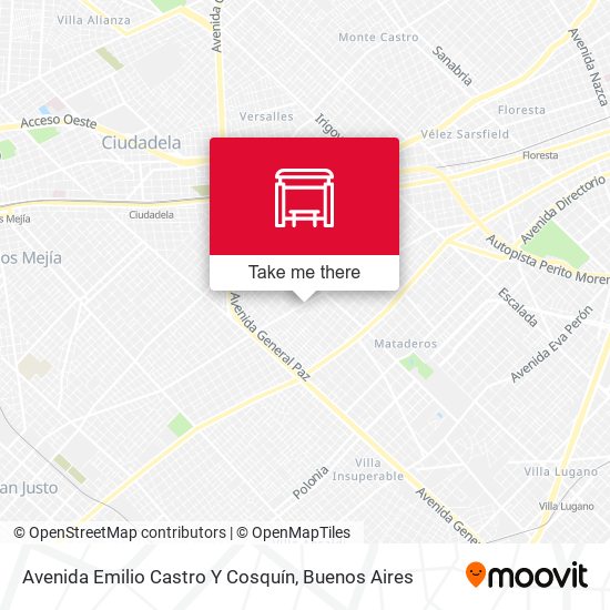 Mapa de Avenida Emilio Castro Y Cosquín