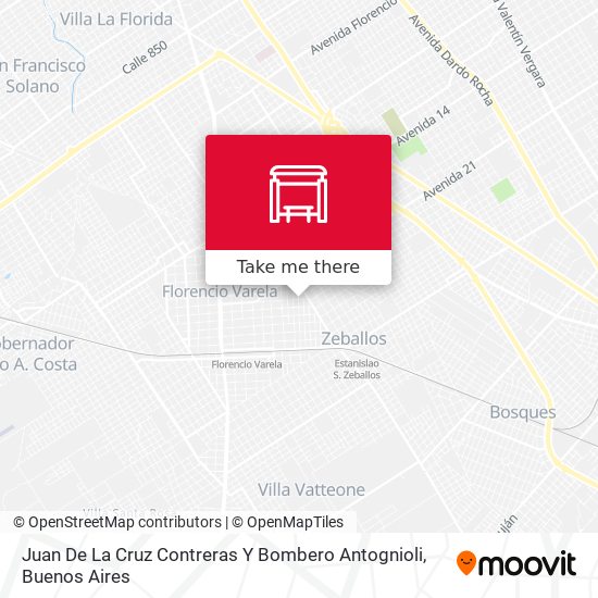 Mapa de Juan De La Cruz Contreras Y Bombero Antognioli
