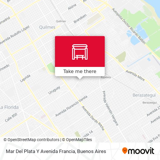 Mapa de Mar Del Plata Y Avenida Francia