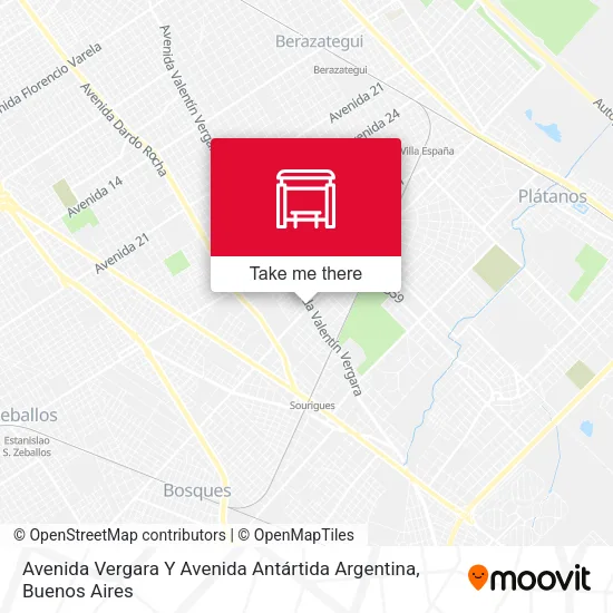 Avenida Vergara Y Avenida Antártida Argentina map