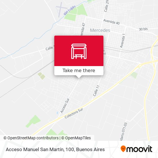 Mapa de Acceso Manuel San Martín, 100