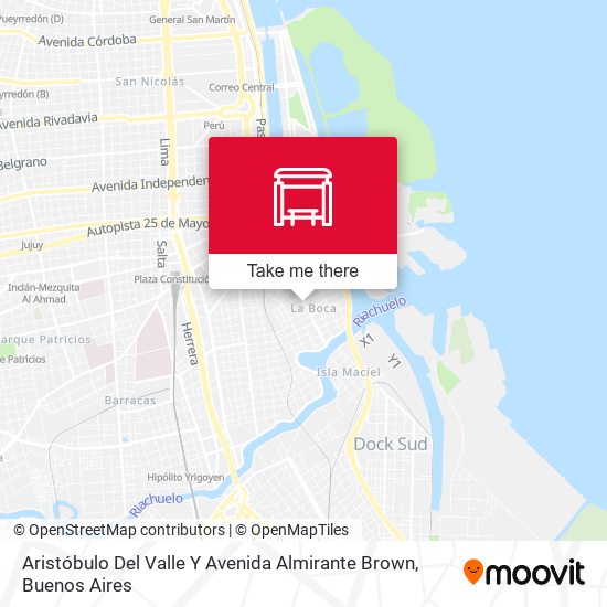 Aristóbulo Del Valle Y Avenida Almirante Brown map