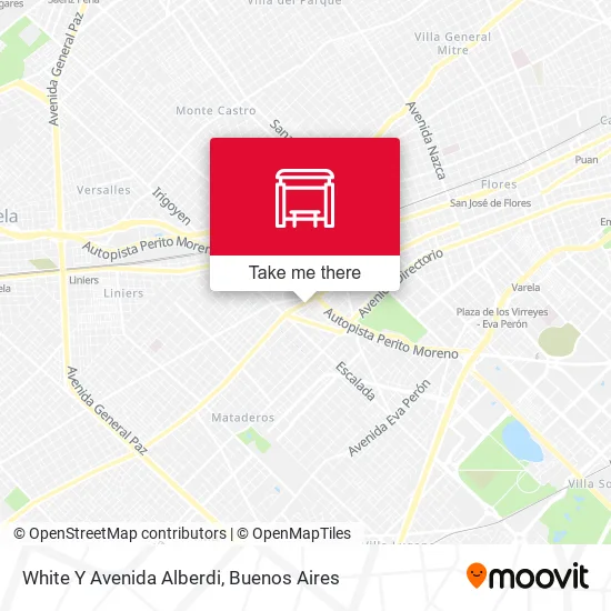 White Y Avenida Alberdi map