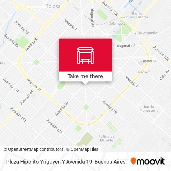 Mapa de Plaza Hipólito Yrigoyen Y Avenida 19