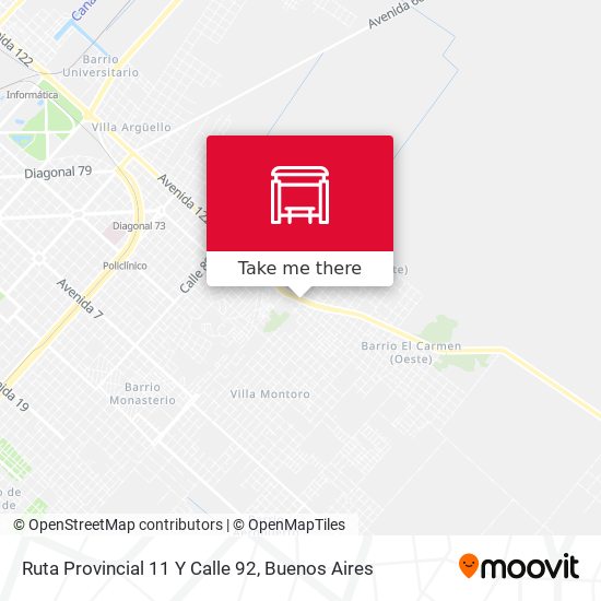Mapa de Ruta Provincial 11 Y Calle 92