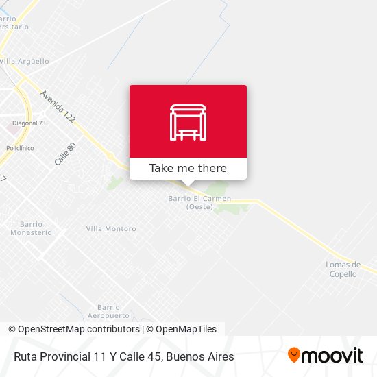 Mapa de Ruta Provincial 11 Y Calle 45