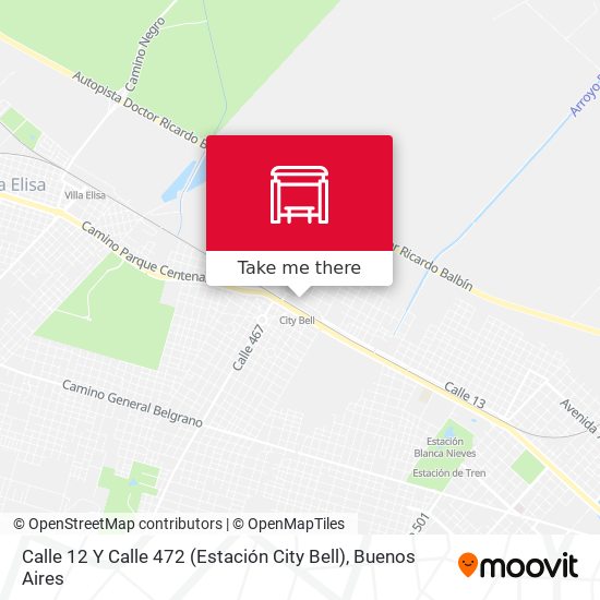 Mapa de Calle 12 Y Calle 472 (Estación City Bell)