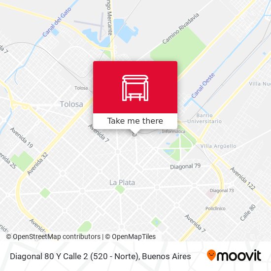 Mapa de Diagonal 80 Y Calle 2 (520 - Norte)