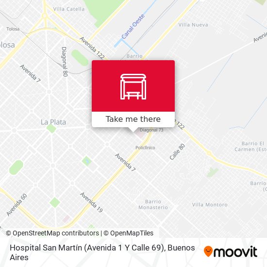 Mapa de Hospital San Martín (Avenida 1 Y Calle 69)