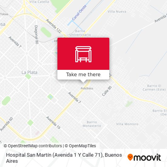 Hospital San Martín (Avenida 1 Y Calle 71) map