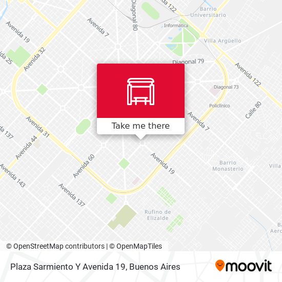 Mapa de Plaza Sarmiento Y Avenida 19