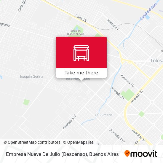 Empresa Nueve De Julio (Descenso) map