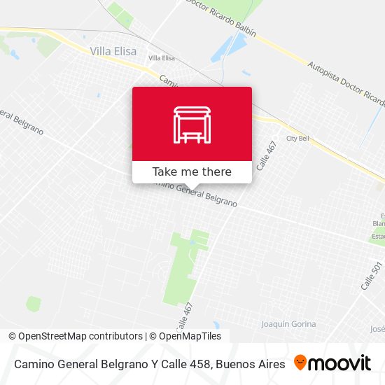Camino General Belgrano Y Calle 458 map