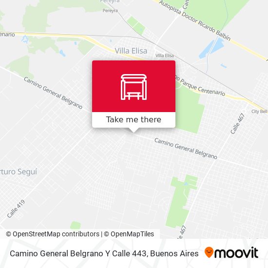 Mapa de Camino General Belgrano Y Calle 443