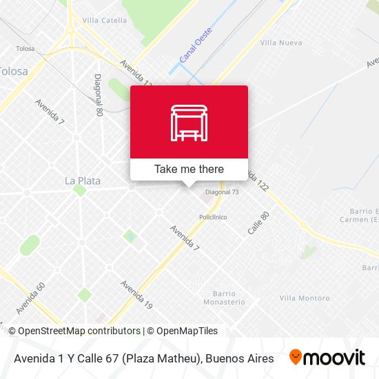 Mapa de Avenida 1 Y Calle 67 (Plaza Matheu)