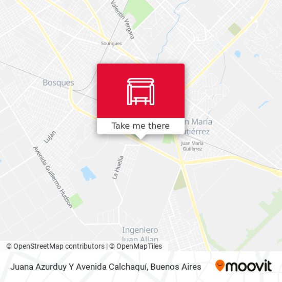 Juana Azurduy Y Avenida Calchaquí map