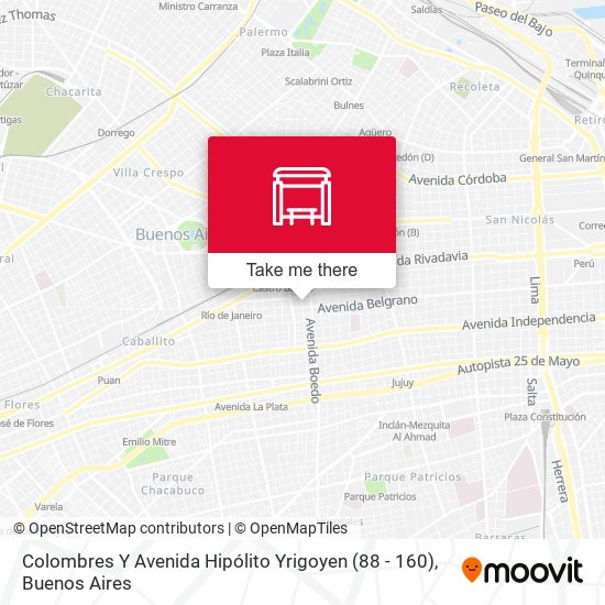 Colombres Y Avenida Hipólito Yrigoyen (88 - 160) map