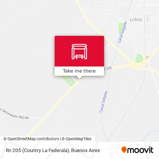 Mapa de Rn 205 (Country La Federala)