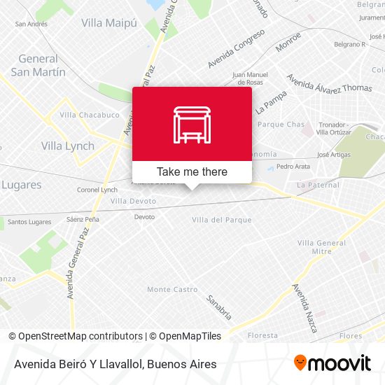 Mapa de Avenida Beiró Y Llavallol