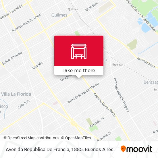 Avenida República De Francia, 1885 map