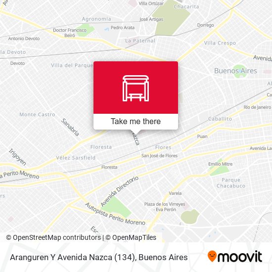 Aranguren Y Avenida Nazca (134) map