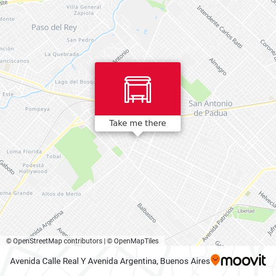 Mapa de Avenida Calle Real Y Avenida Argentina