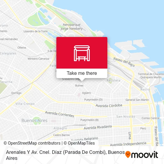 Mapa de Arenales Y Av. Cnel. Díaz (Parada De Combi)