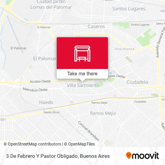 3 De Febrero Y Pastor Obligado map
