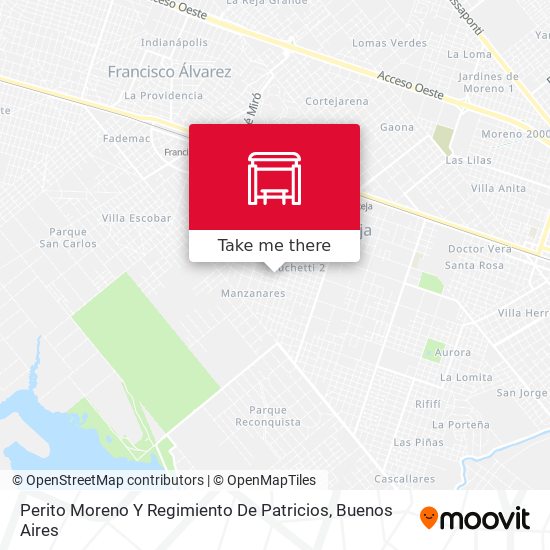 Perito Moreno Y Regimiento De Patricios map