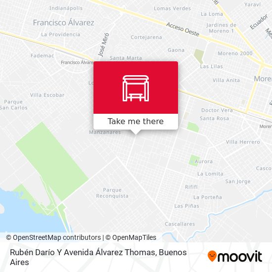 Rubén Darío Y Avenida Álvarez Thomas map