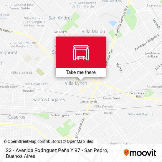 22 - Avenida Rodríguez Peña Y 97 - San Pedro map