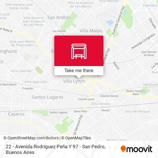 22 - Avenida Rodríguez Peña Y 97 - San Pedro map