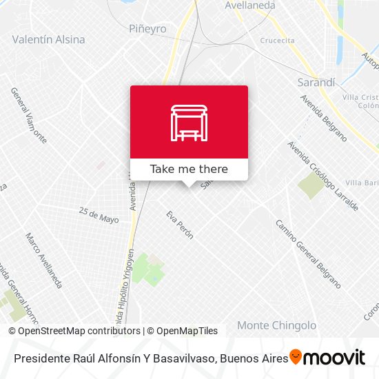 Mapa de Presidente Raúl Alfonsín Y Basavilvaso
