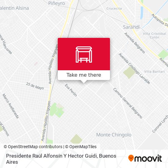 Mapa de Presidente Raúl Alfonsín Y Hector Guidi