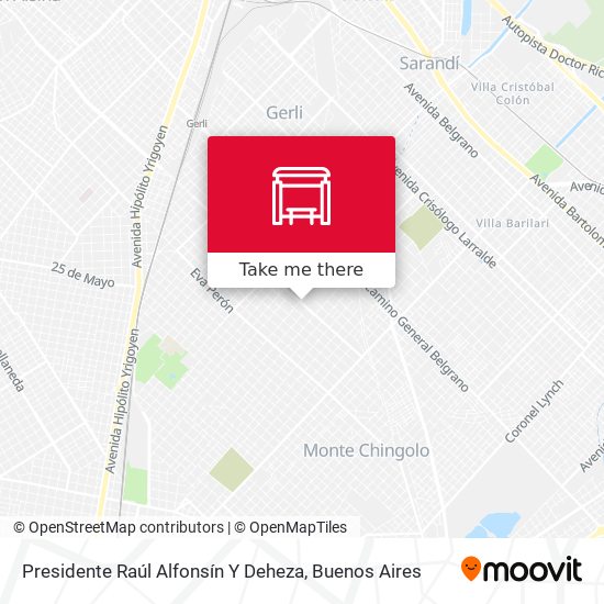 Mapa de Presidente Raúl Alfonsín Y Deheza