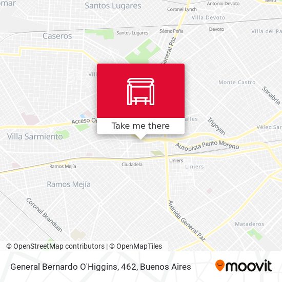 General Bernardo O'Higgins, 462 map