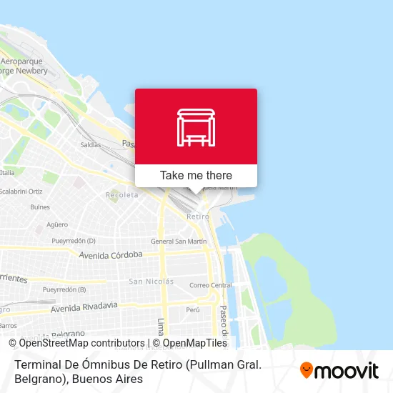 Mapa de Terminal De Ómnibus De Retiro (Pullman Gral. Belgrano)