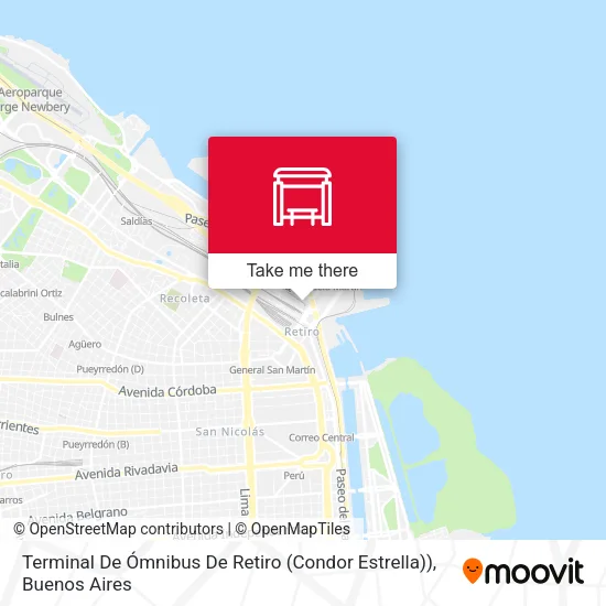 Mapa de Terminal De Ómnibus De Retiro (Condor Estrella))