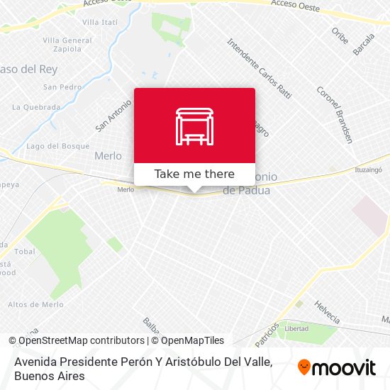 Mapa de Avenida Presidente Perón Y Aristóbulo Del Valle