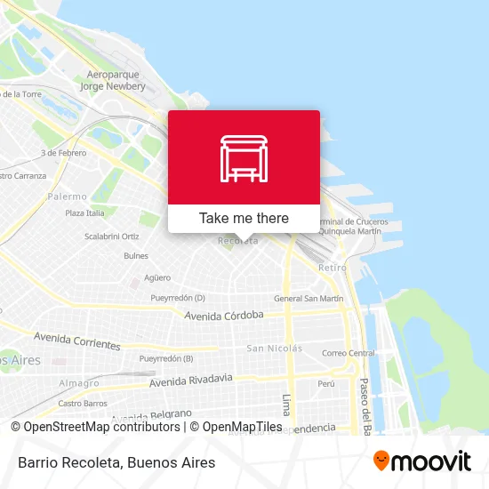 Barrio Recoleta map