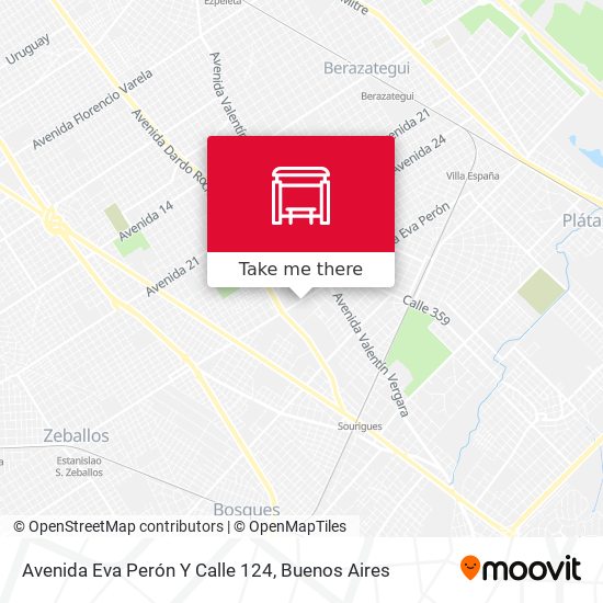 Mapa de Avenida Eva Perón Y Calle 124