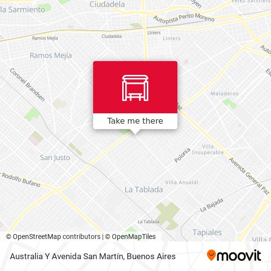 Australia Y Avenida San Martín map