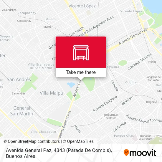 Avenida General Paz, 4343 (Parada De Combis) map