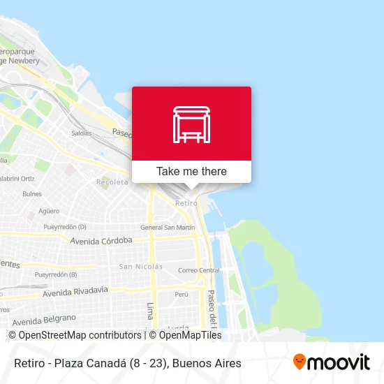 Mapa de Retiro - Plaza Canadá (8 - 23)