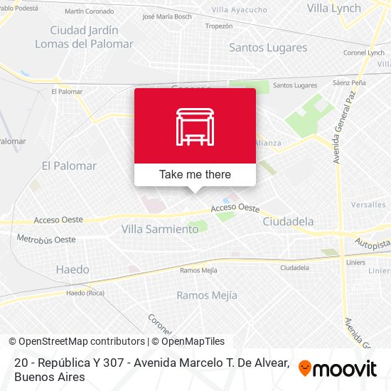 20 - República Y 307 - Avenida Marcelo T. De Alvear map