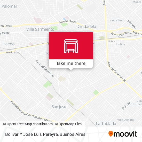 Bolívar Y José Luis Pereyra map