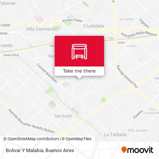 Bolívar Y Malabia map