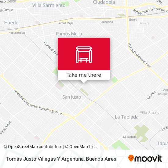 Tomás Justo Villegas Y Argentina map